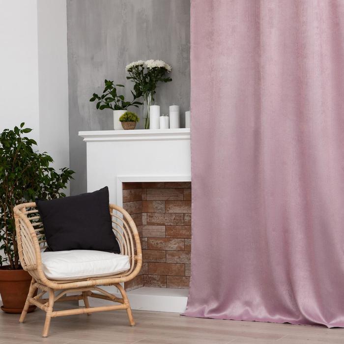 Штора "классика" 250*265 см на ленте, светло-розовый (1/12) "этель" 5800322