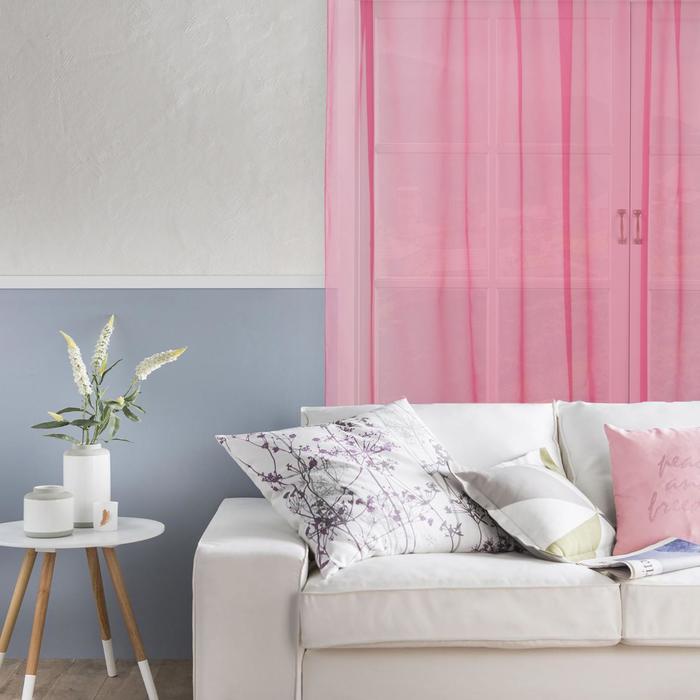 Тюль 135*150 см фуксия, вуаль (1/30) "этель" 5635253