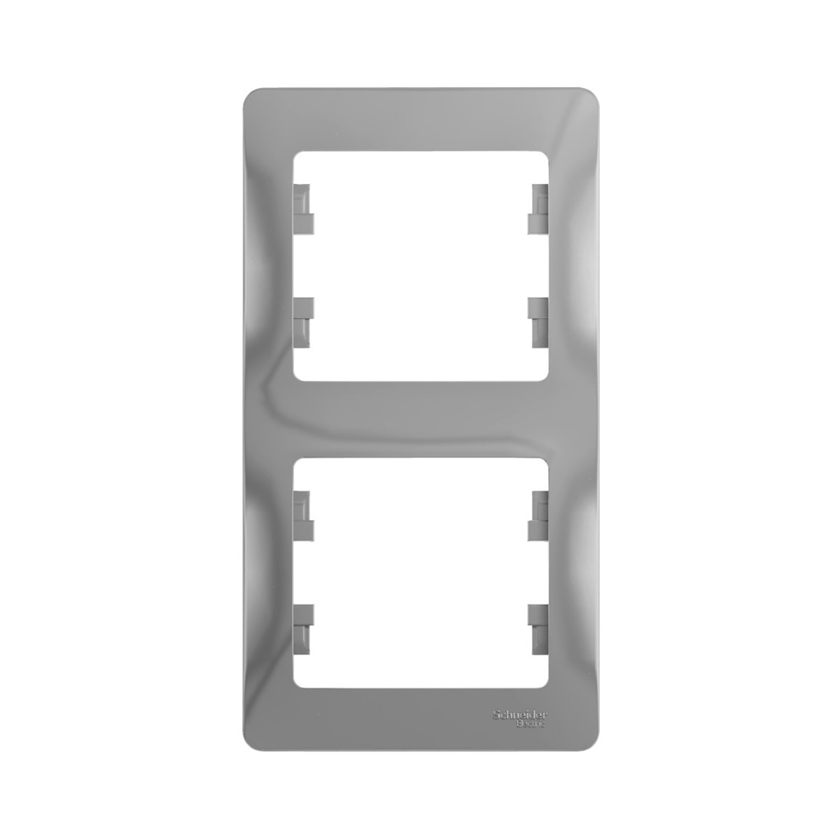 Рамка "glossa" 2-х местн. вертикальная, алюминий (1/30/180) "schneider"