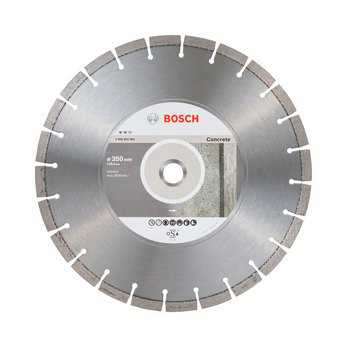 Круг отрезной алмазный по бетону 350 х 3,2 х 25,4 мм (1) "bosch" 2608603803