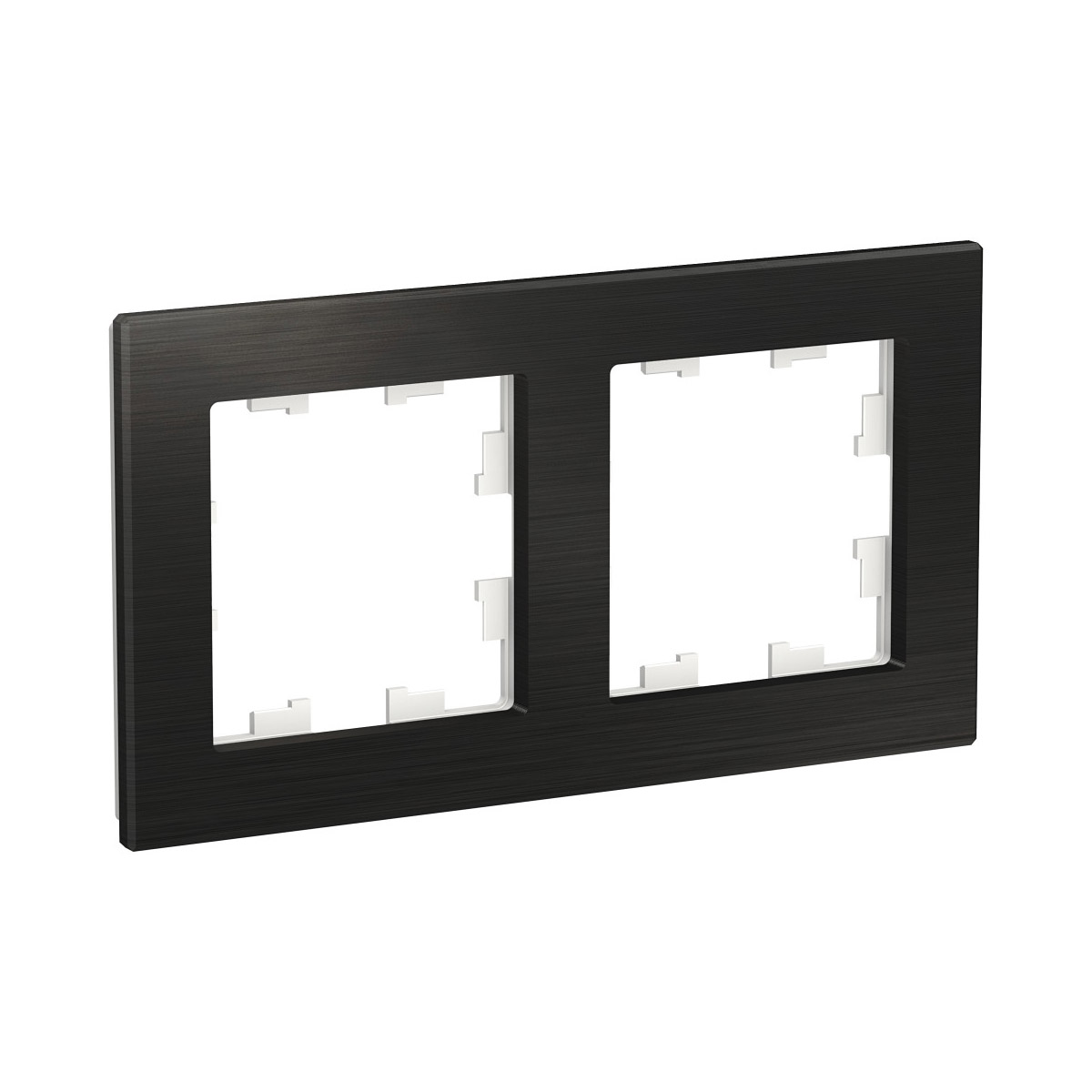 Рамка "atlasdesign nature" 2-х местн. универс., металл, оникс (1/8/16) "schneider"