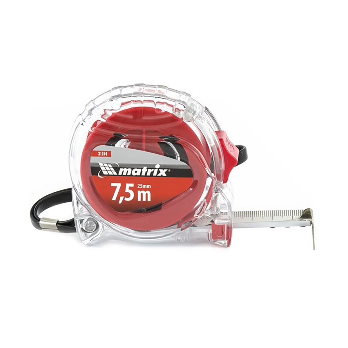 Рулетка "crystal" поликарбон. корпус 7,5 м/25 мм (1/60) "matrix"