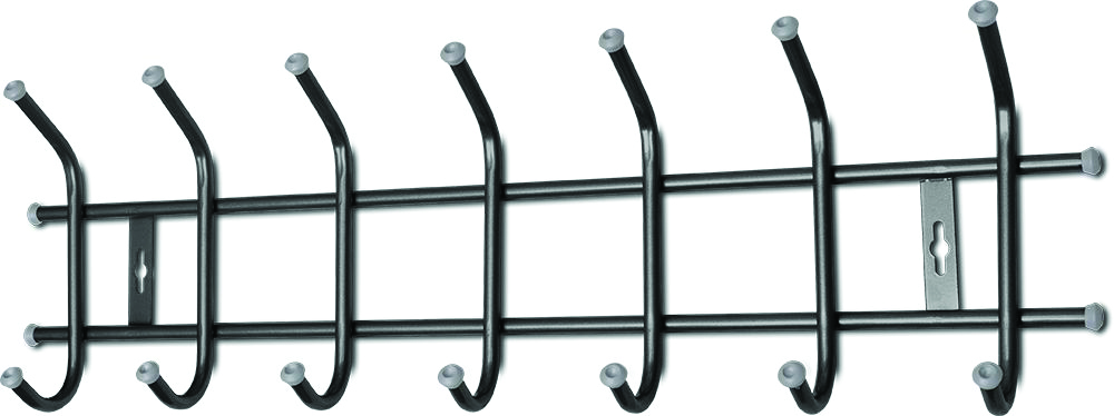 Вешалка настенная (7 крючков) 68,5 х 21,5 х 8,5 см (1/5) черный внт7/ч  "ника"