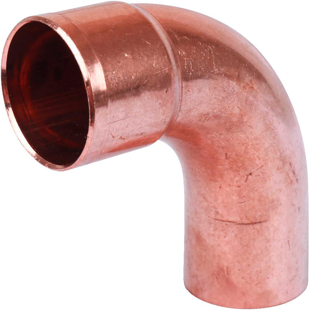 Отвод однораструбный 42 мм / 90° под пайку медный SANHA 15001A42