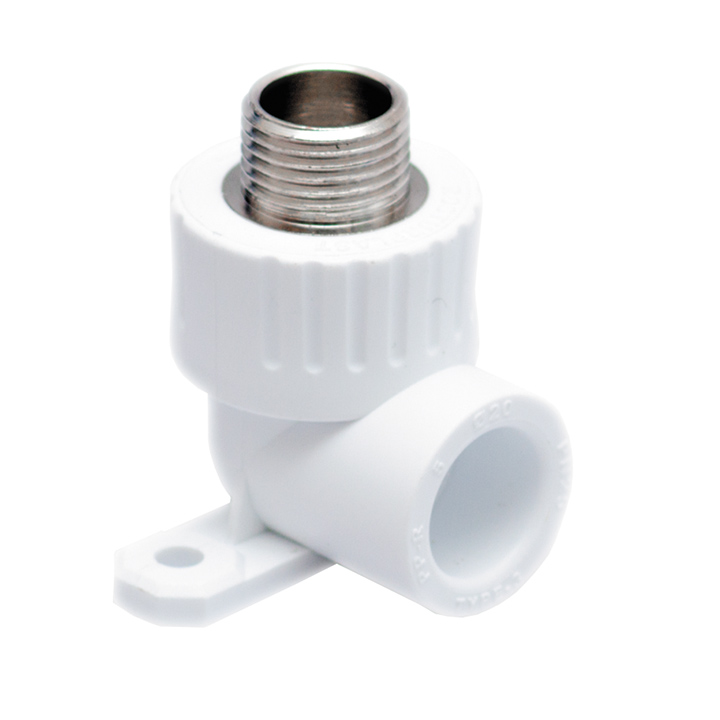 Угол комб. с креплением, наружн. резьба, полипропилен 20 х 3/4" (20/60) "ртп"