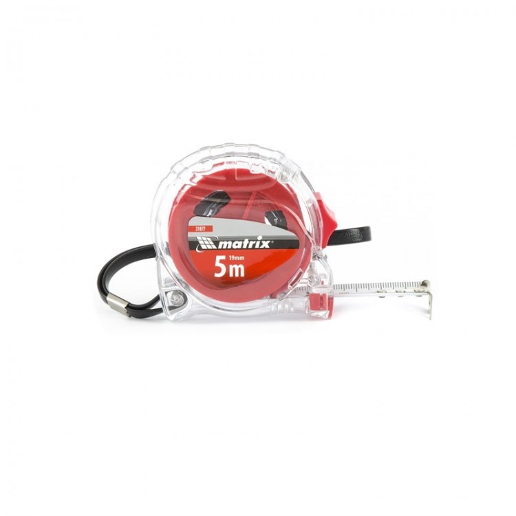 Рулетка Crystal, 5 м х 19 мм, корпус из поликарбоната Matrix (31072)