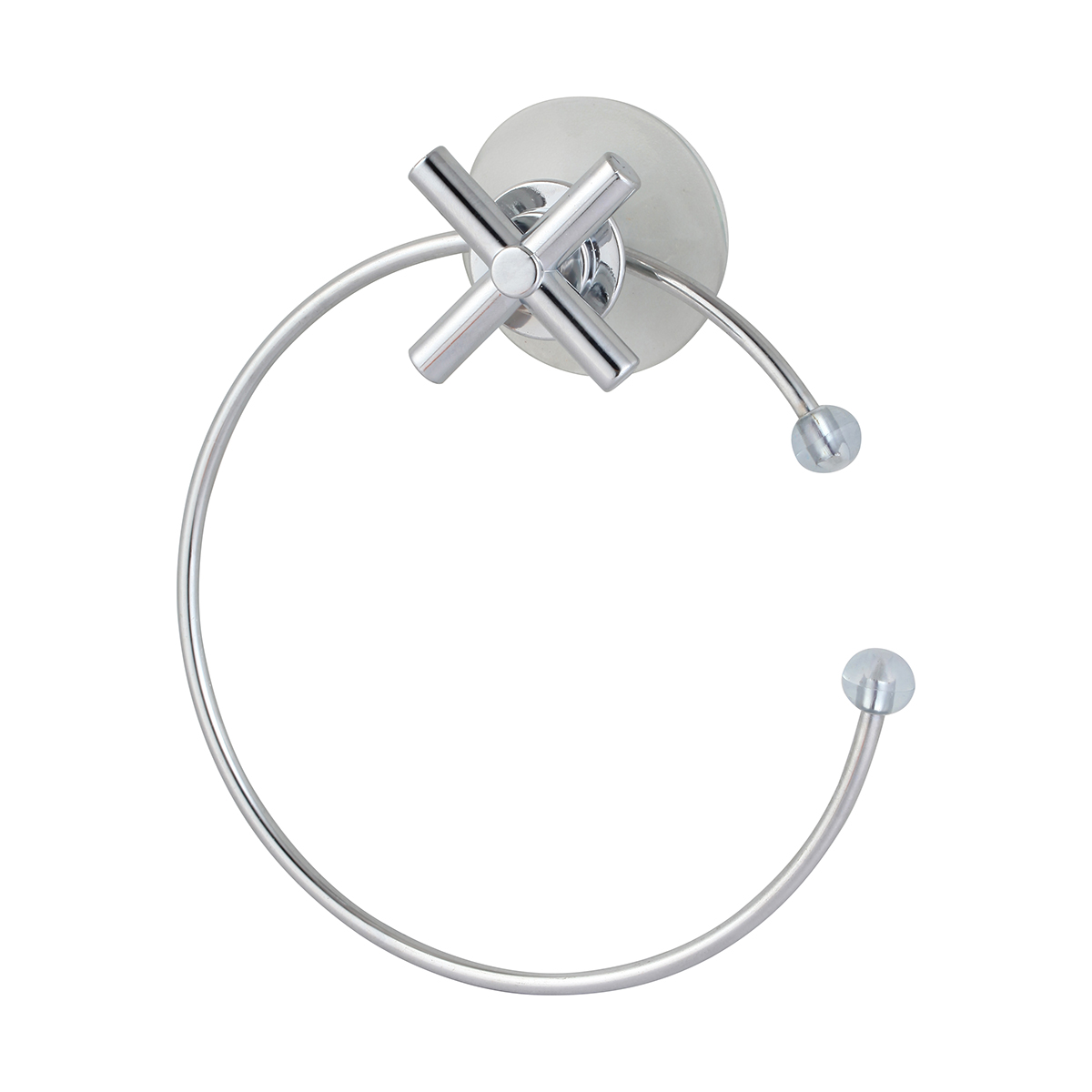 Полотенцедержатель-полукольцо на присоске хром. (1/10) "рыжий кот" cross-ch-06