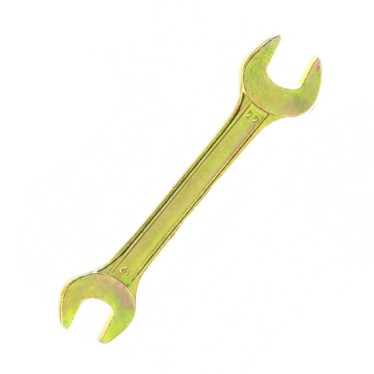 Ключ рожковый 19 х 22 мм, желтый цинк (1/150) "сибртех"