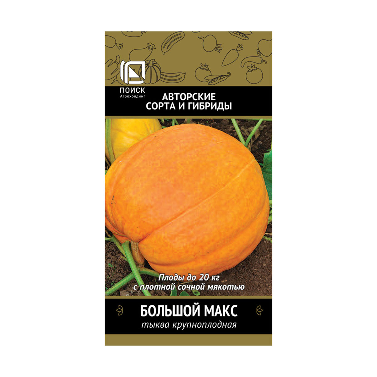 Семена тыква крупноплодная "большой макс" (а) 10 шт. (10/100) "авторские сорта и гибриды"