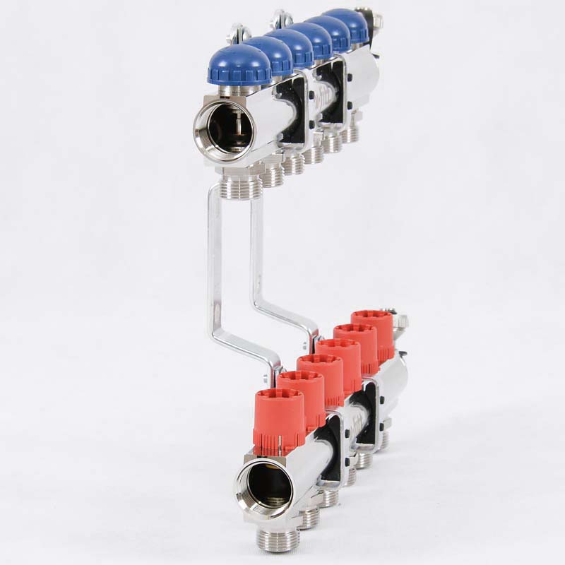 Колл. группа UNI-FITT 1"x3/4" ЕК 6 выходов с регулировочными и термостатическими вентилями