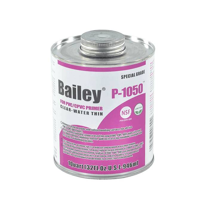 Обезжириватель (очиститель) с кисточкой Bailey 0,237л 0.3 литр для ПВХ PVC-U/C ABS