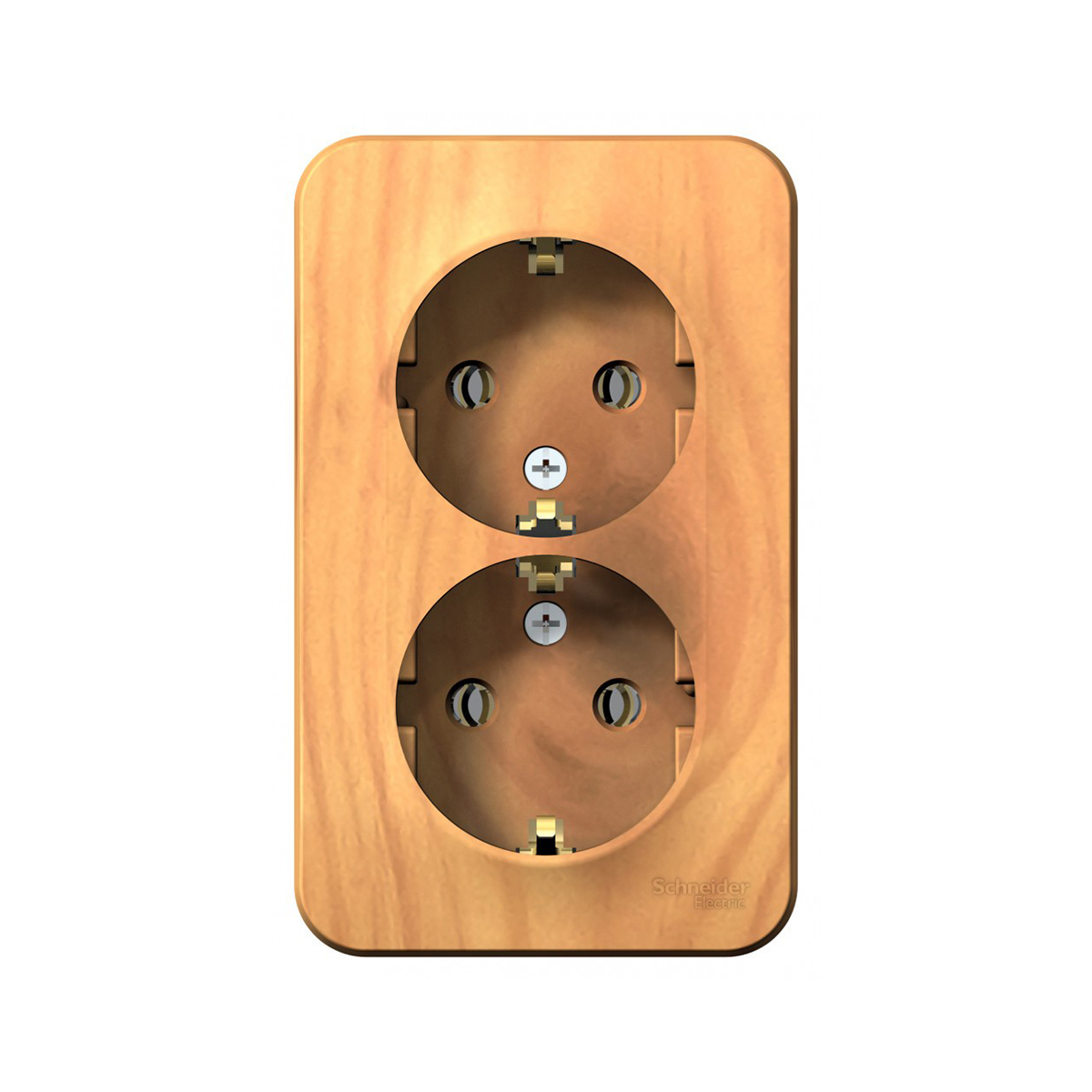 Розетка открыт. уст. "blanca" 2-х местн. с заземл. 16а, ясень (1/8/16) "schneider"