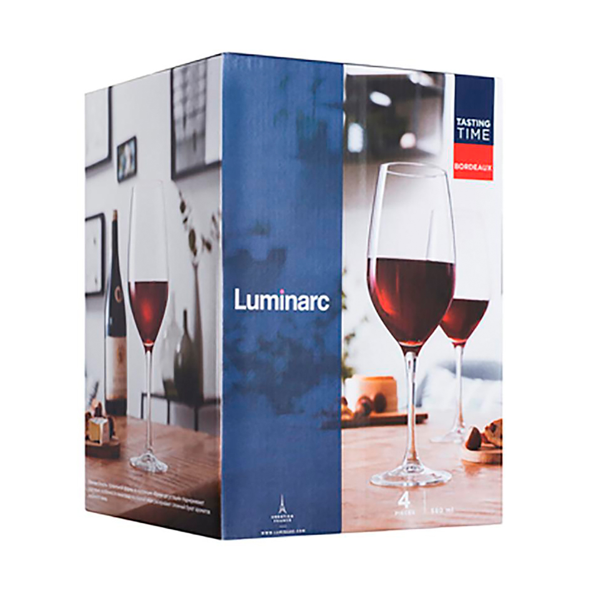 Бокал для вина "время дегустаций бордо" 580 мл (набор 4 шт.) (1/2) "luminarc"