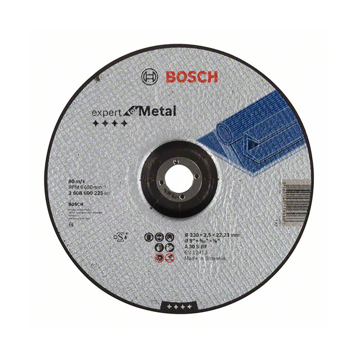 Круг отрезной по металлу "expert for metal" 230 х 2,5 х 22,2 мм, вогнутый (1) "bosch" 2608600225
