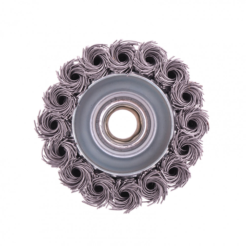 Щетка для УШМ, 65 мм, М14, "чашка", крученая проволока 0.5 мм Matrix (74620)