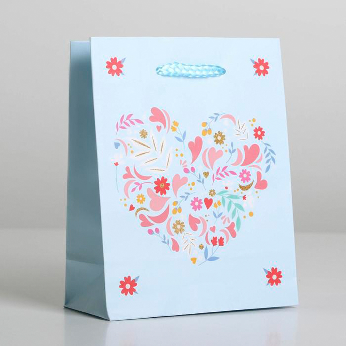 Пакет подарочный ламинир. "present for you" 12*15*5,5 см (1/1000) "доступные радости" 6582696