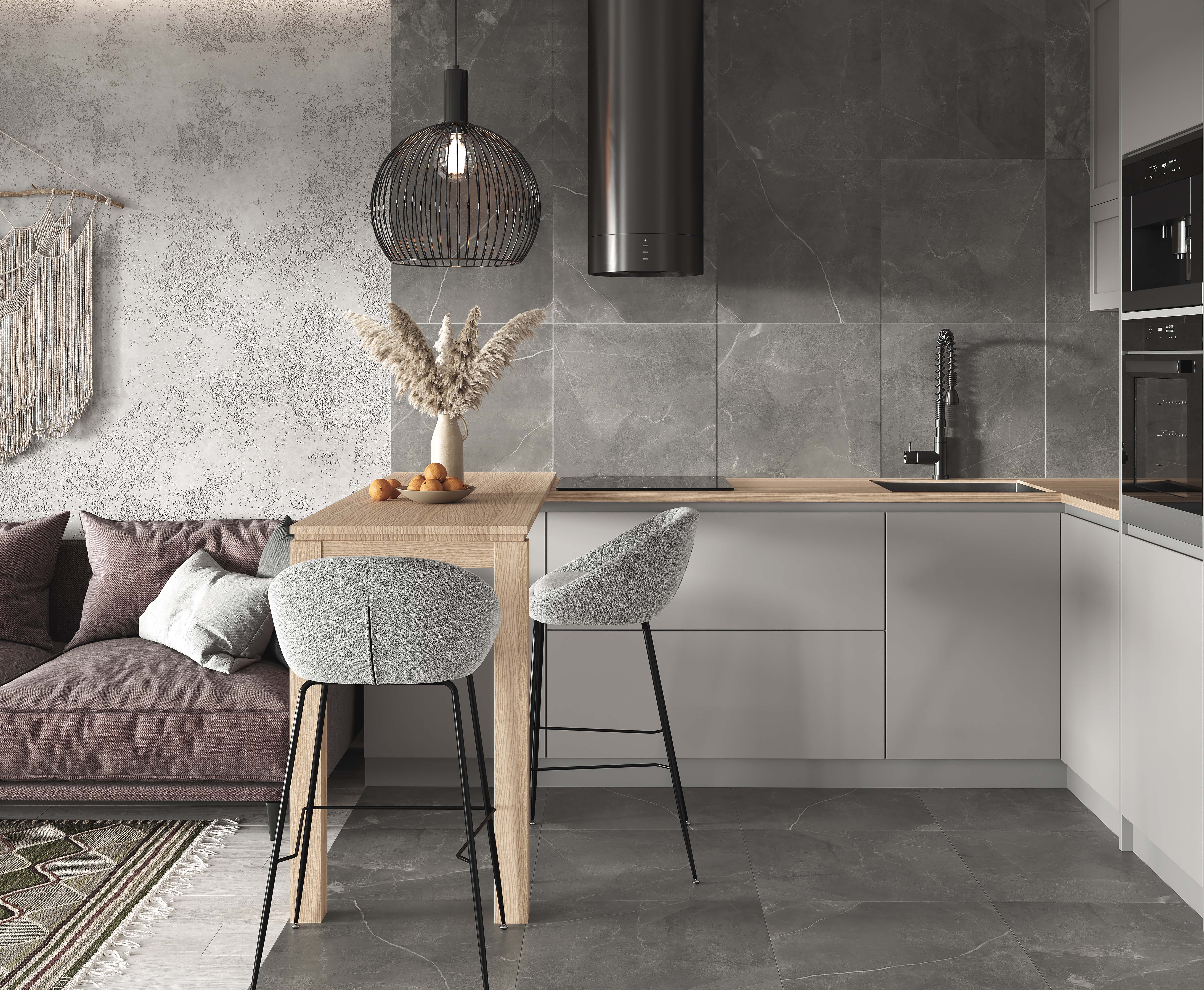 Optima grafito керамогранит тёмно-серый матовый 60x60