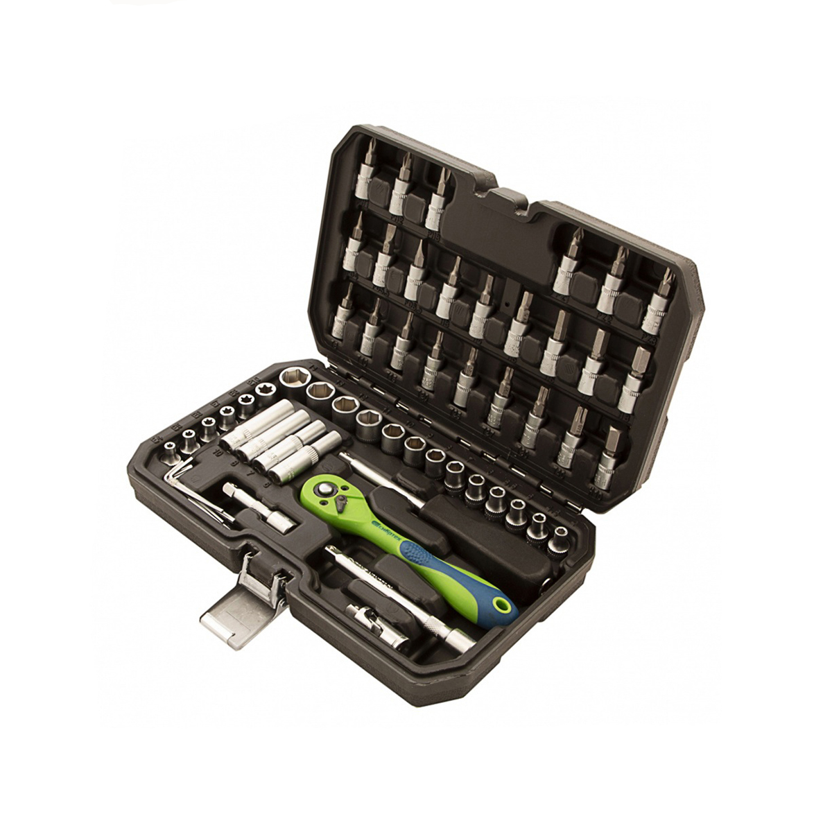 Набор инструментов для автомобиля 1/4", cr-v в кейсе (56 предм.) (1/16) "сибртех"