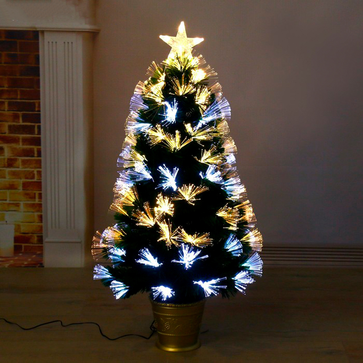 Ель декор. фиброоптич. t846av12-90  90 см, 80 веток (зеленая) "зимнее волшебство" 2338604