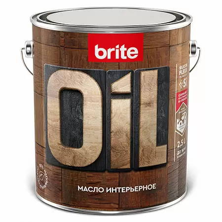 BRITE FLEXX масло интерьерное натуральное с твердым воском, бесцветное (2,5л)