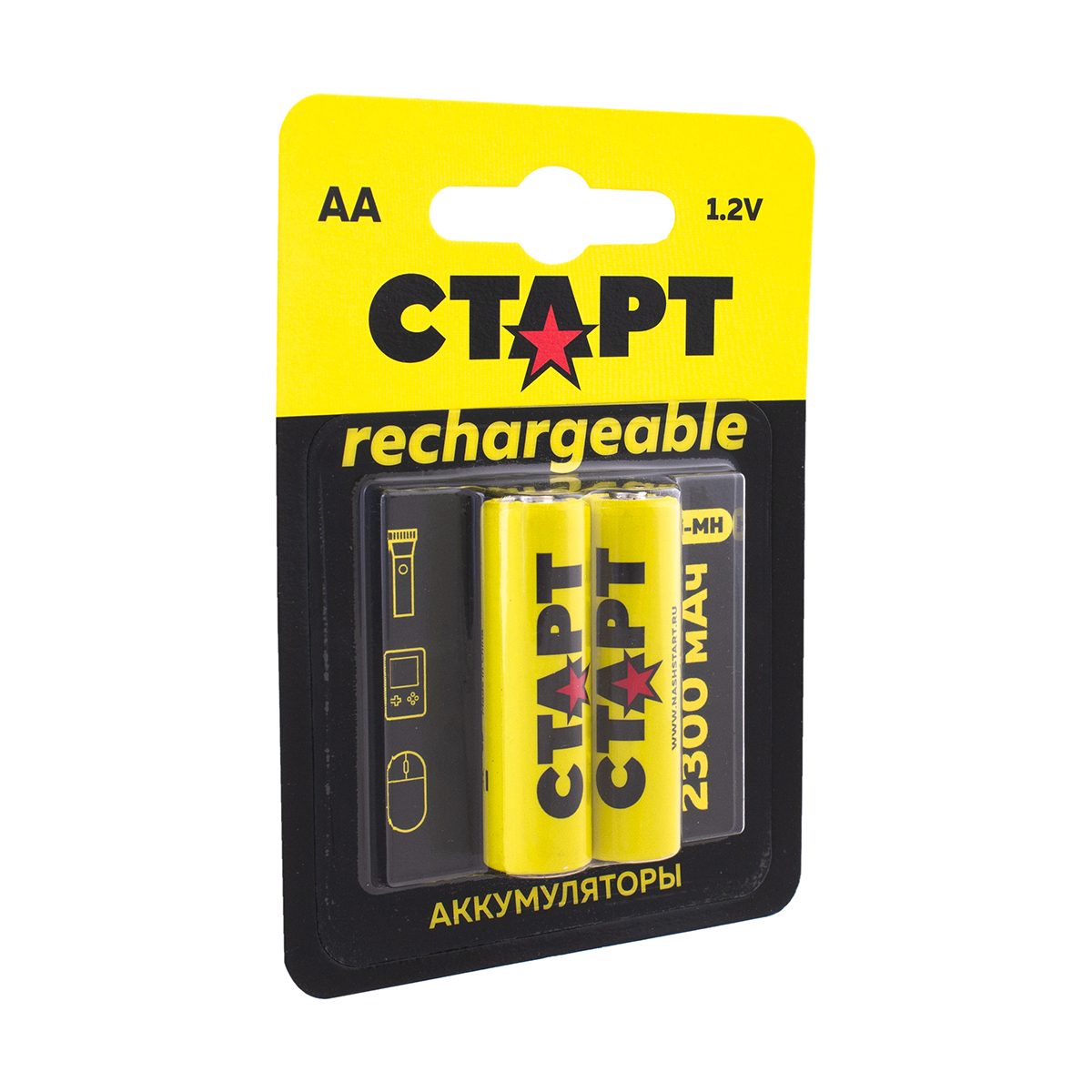 Аккумулятор "старт" hr6 aa nimh-bl2  тип аа, 2300 мач (2 шт. в блистере) (10/100)