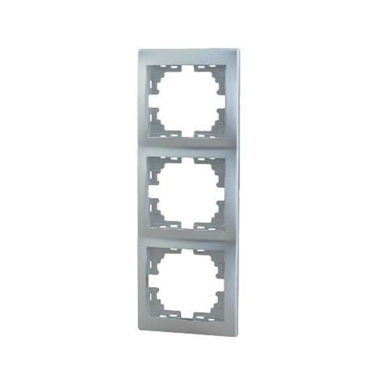 Рамка "mira" 3-х местн. вертикальная, серый металлик (1/10/120) "lezard" 701-1000-153