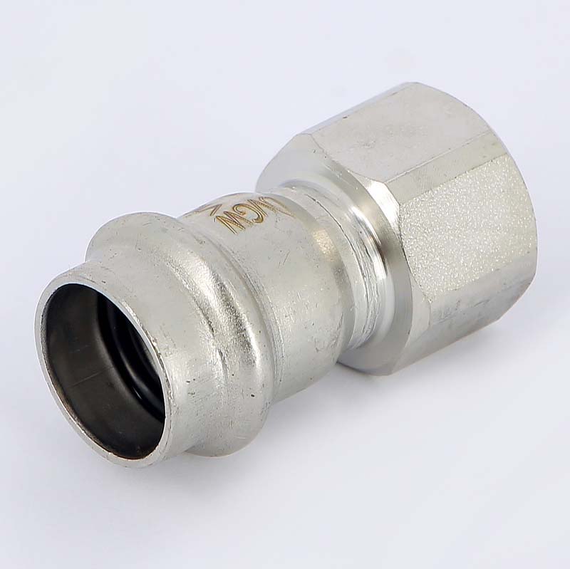 Муфта пресс-В с накидной гайкой 18х1/2" нержавеющая сталь Sanpress Inox VIEGA