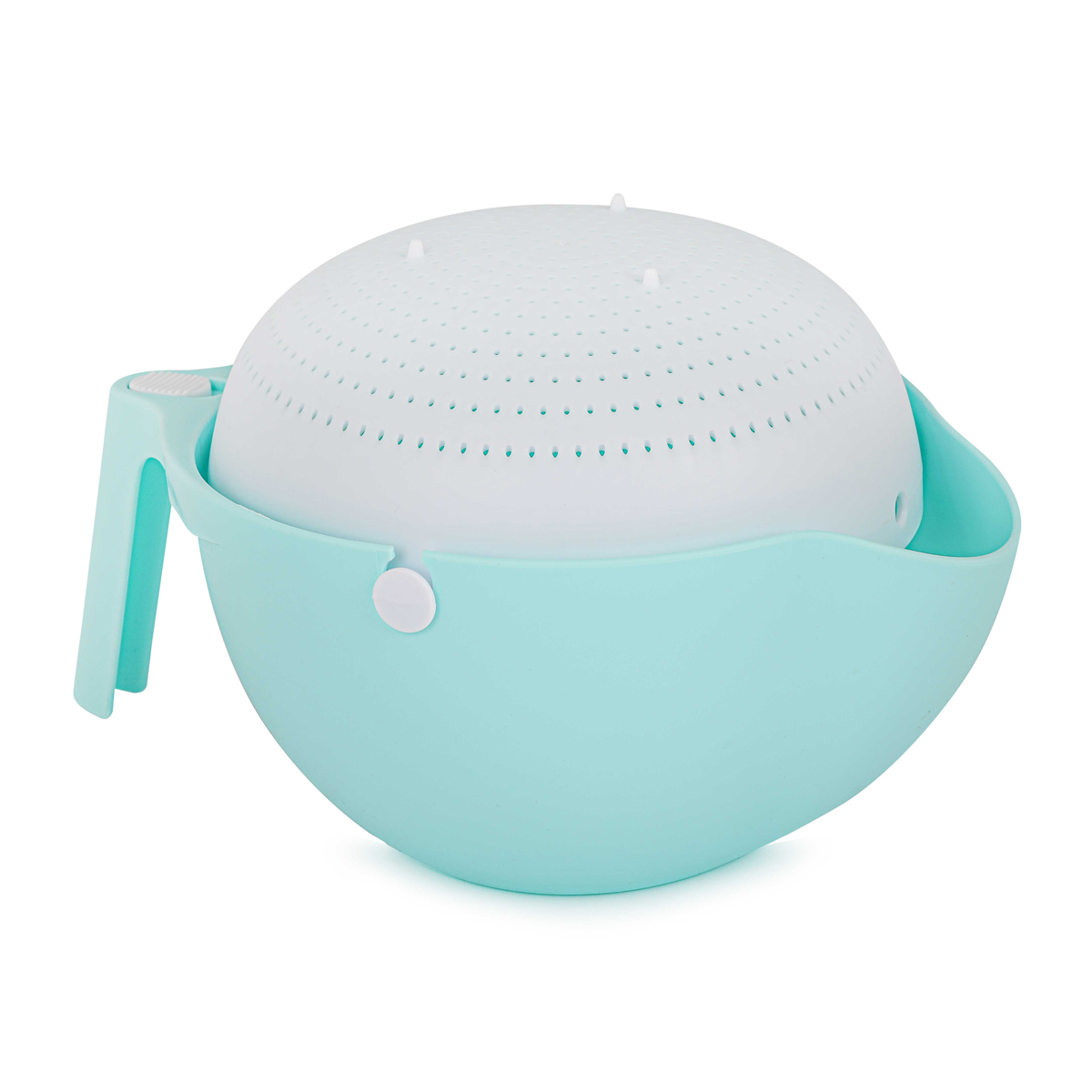 Дуршлаг пласт. "джем" 260*85*105 мм с ручкой (голубой) (1/24) "альтернатива" м8213