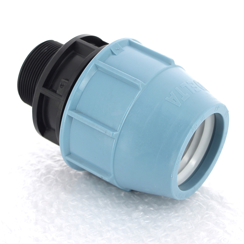 Муфта ПНД обжимная НР 63 х 2" для водопроводных труб UNIDELTA