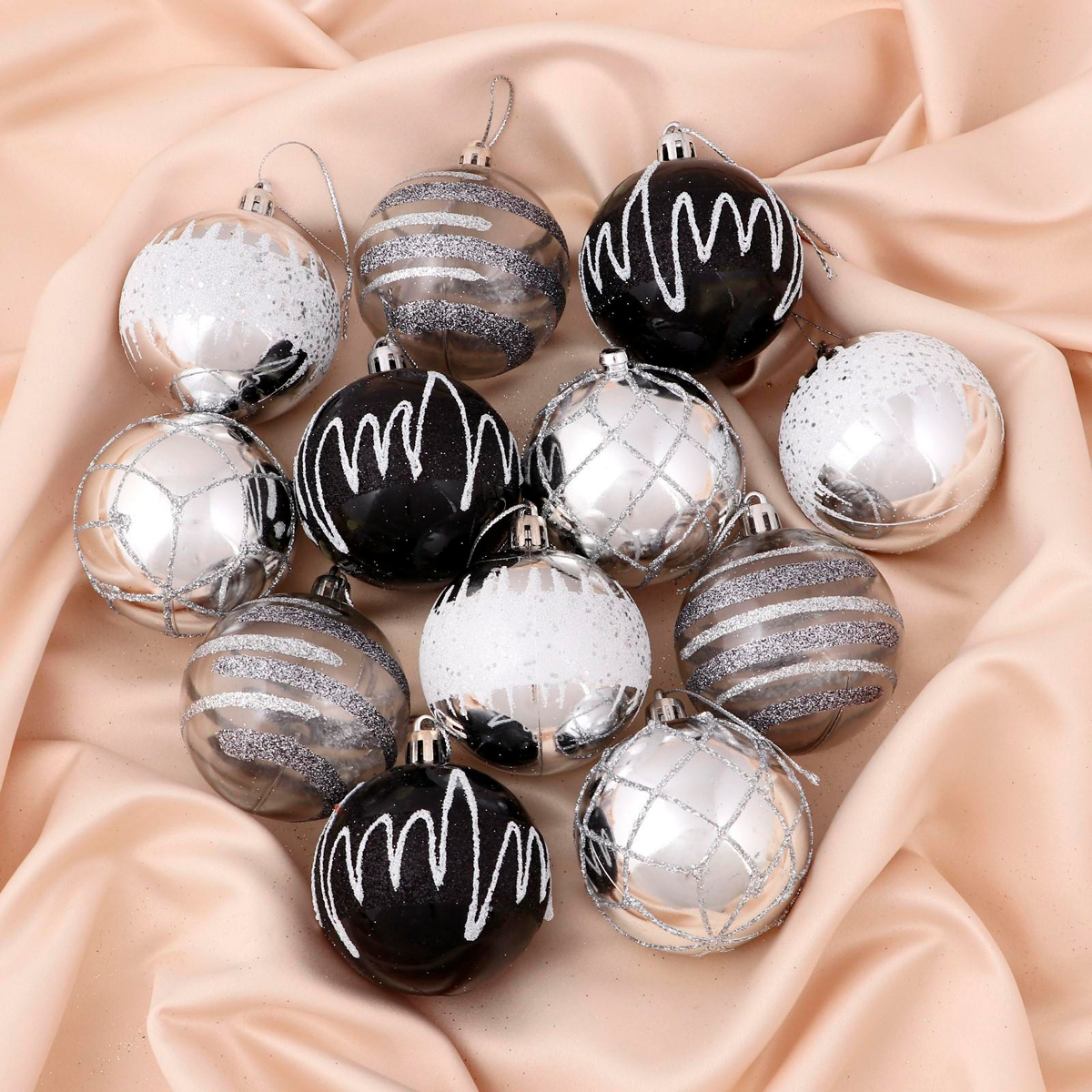 Шары новогодние d-6 см (набор 12 шт.) "мерида"   "зимнее волшебство" 4962736