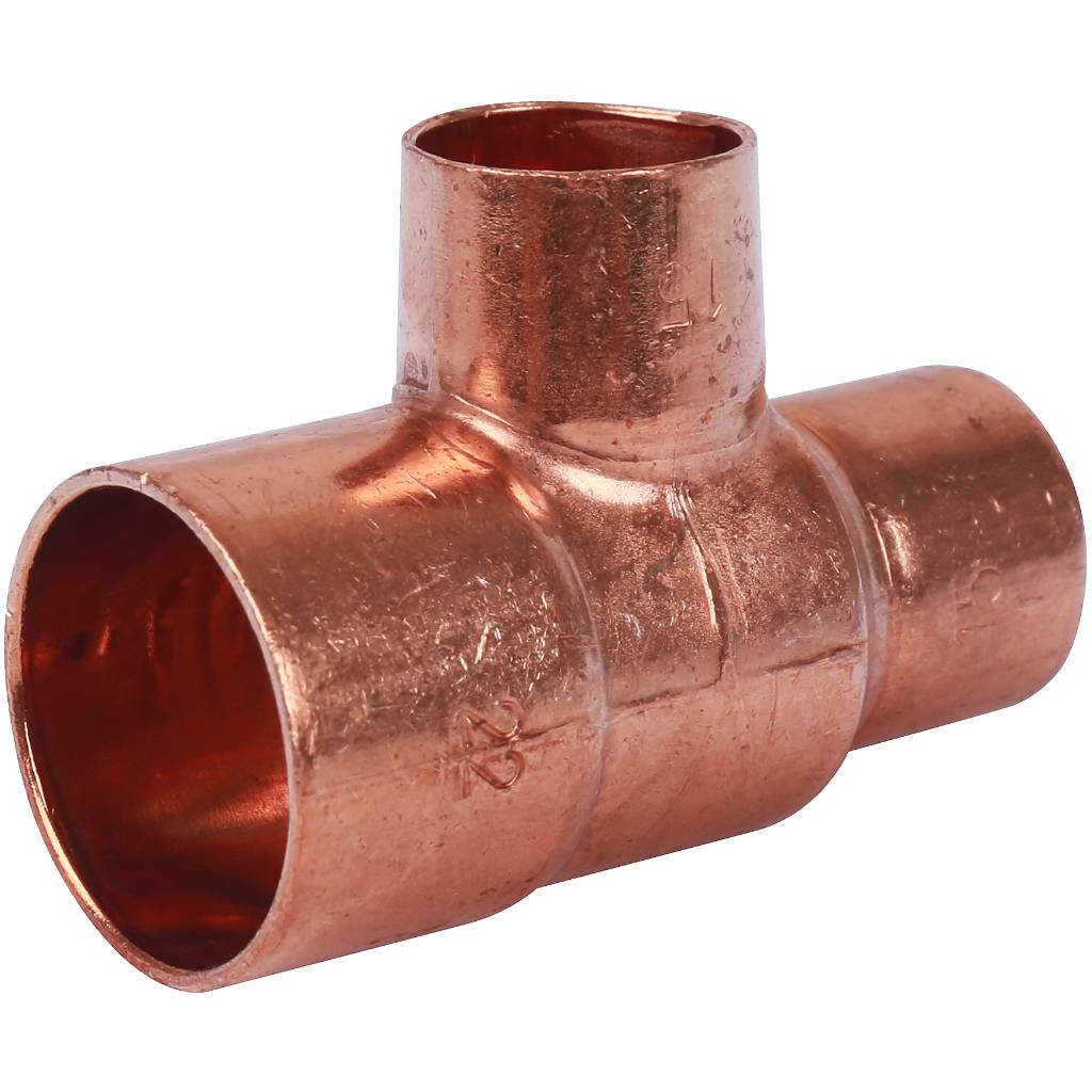 Тройник переходной 22х15х15 мм медный под пайку SANHA 15130221515