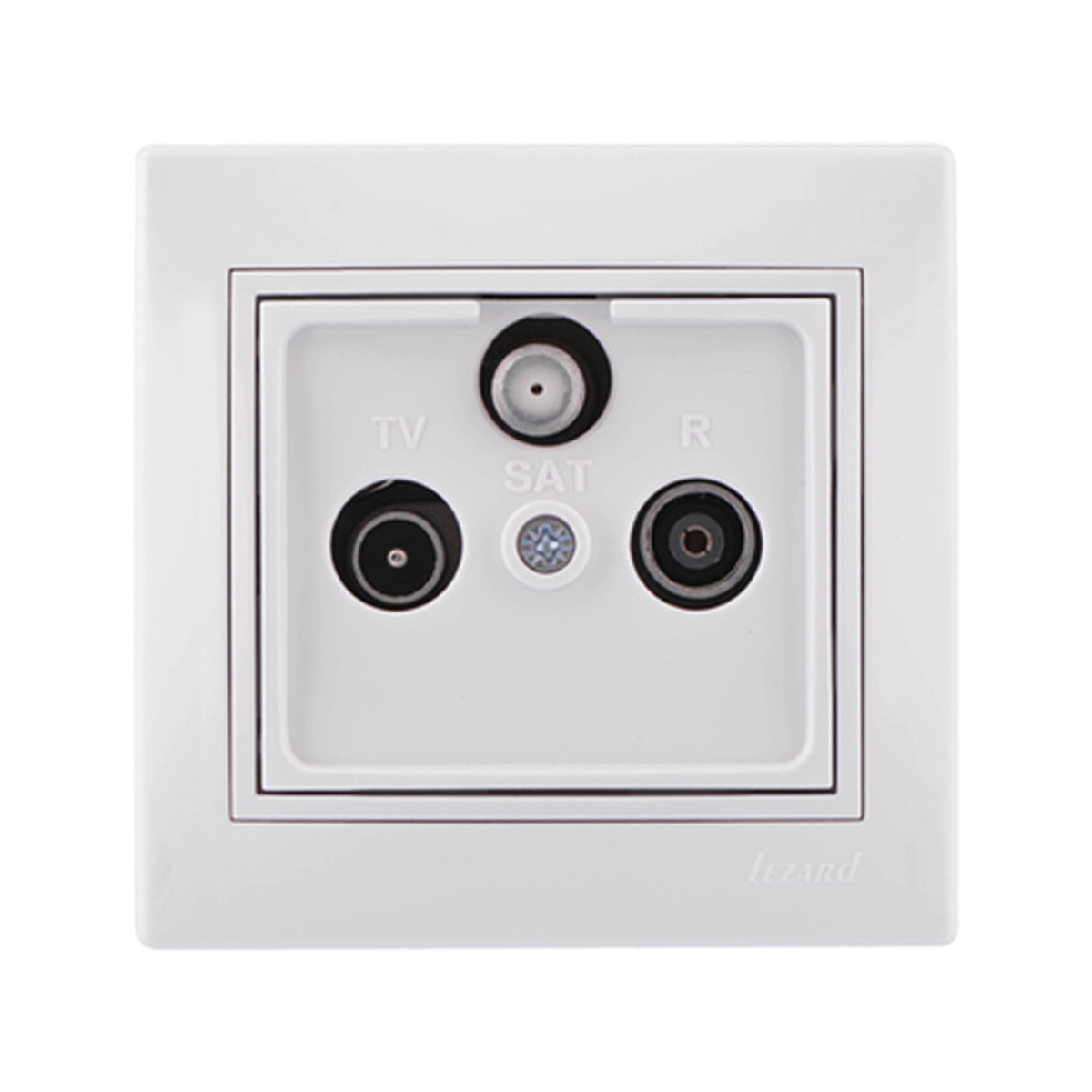 Розетка спутниковая "mira" оконечная (sat - tv - radio) белый (1/10/120) "lezard" 701-0202-135
