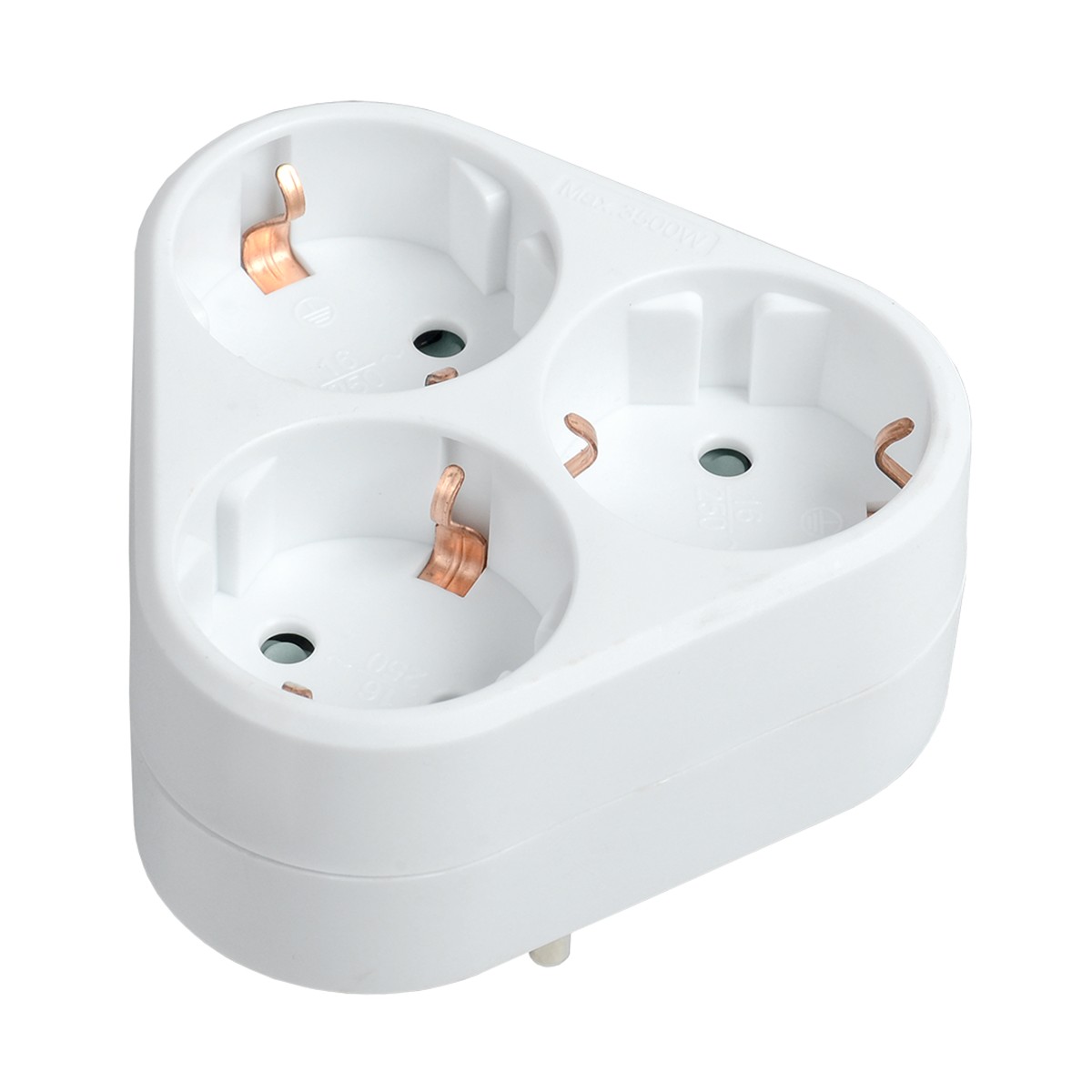 Разветвитель электрический т-01/03 треугольный, 3 розетки с заземл. (1/23/115) "iek"