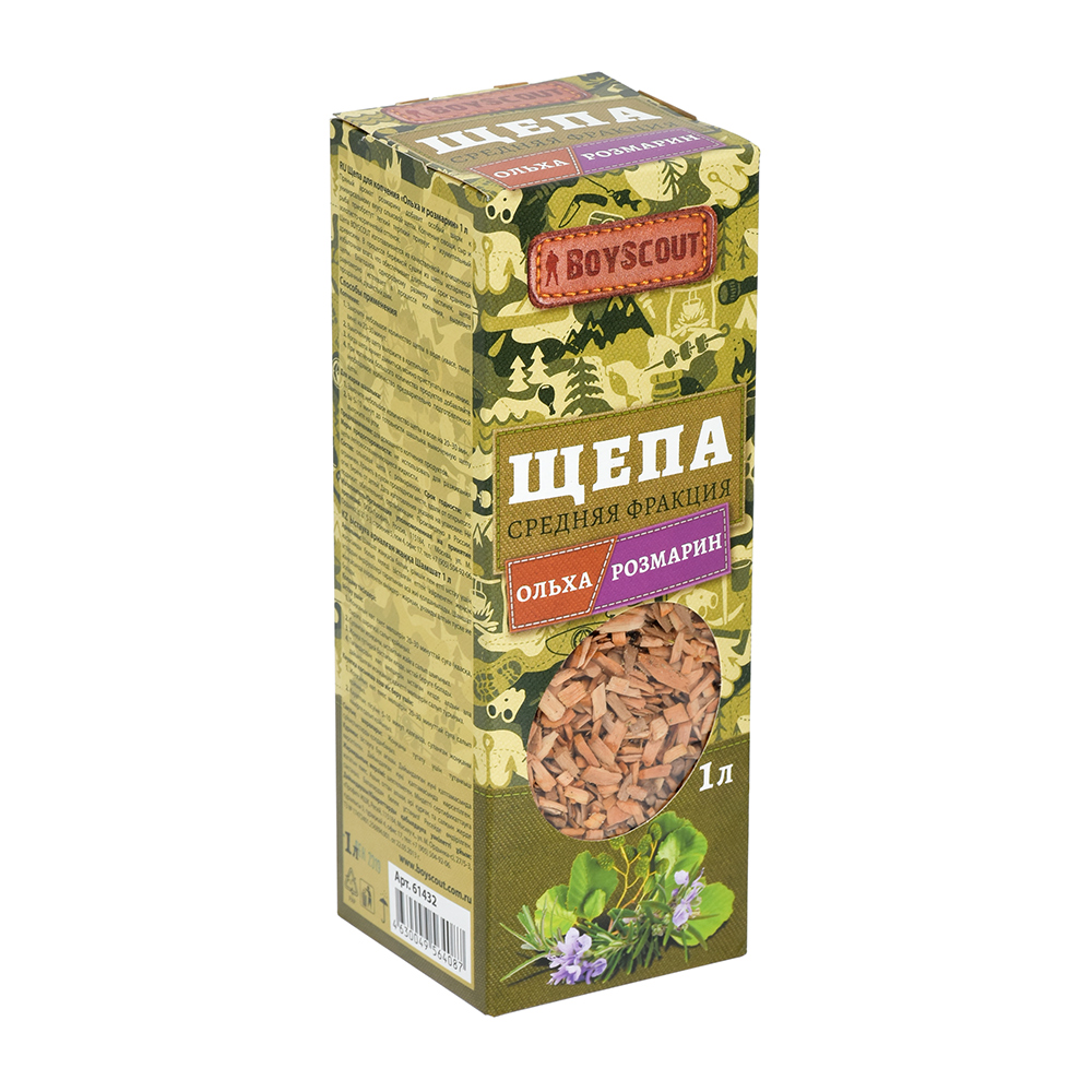 Щепа для копчения (ольха + розмарин) 1 л (1/25) "boyscout" 61432