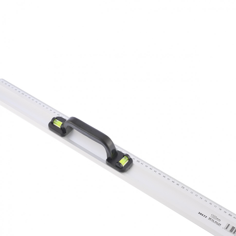 Линейка-уровень, 1000 мм, металлическая, пластмассовая ручка 2 глазка Matrix (30577)