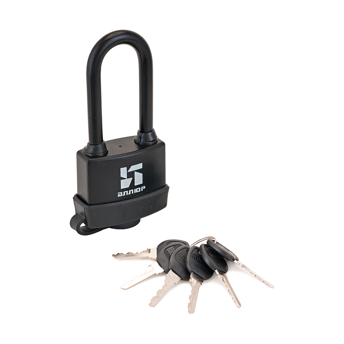 Замок навесной всепогодный вс1ч- 375пд  8,5 мм (6 ключей, длинная дужка) (1/6/48) "аллюр"