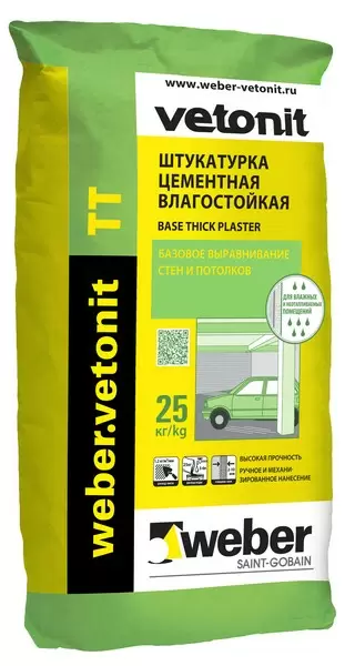 weber.vetonit TT / Ветонит ТТ штукатурка влагостойкая для внутренних и наружных работ