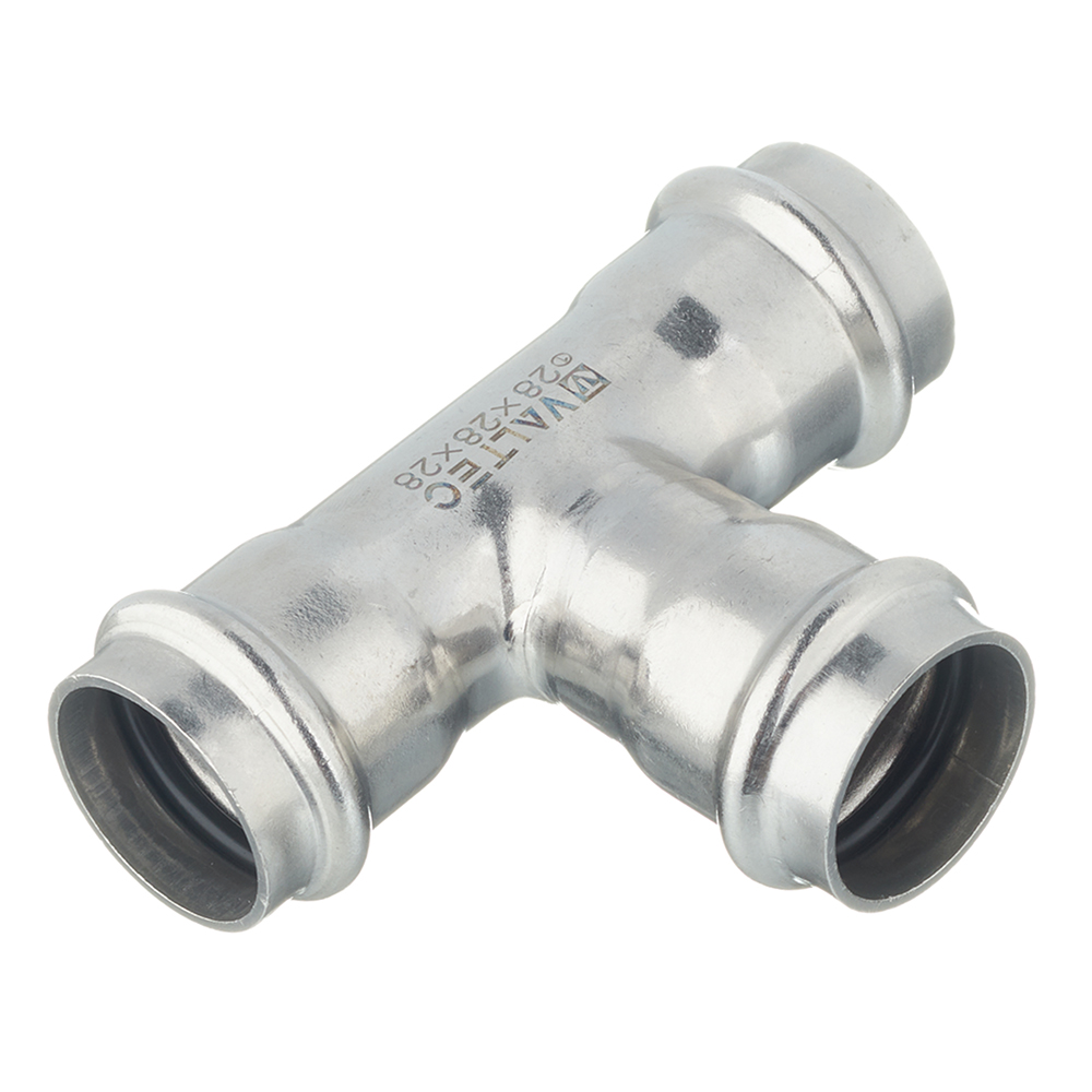 Тройник пресс 28 x 28 x 28 мм нержавеющая сталь VALTEC