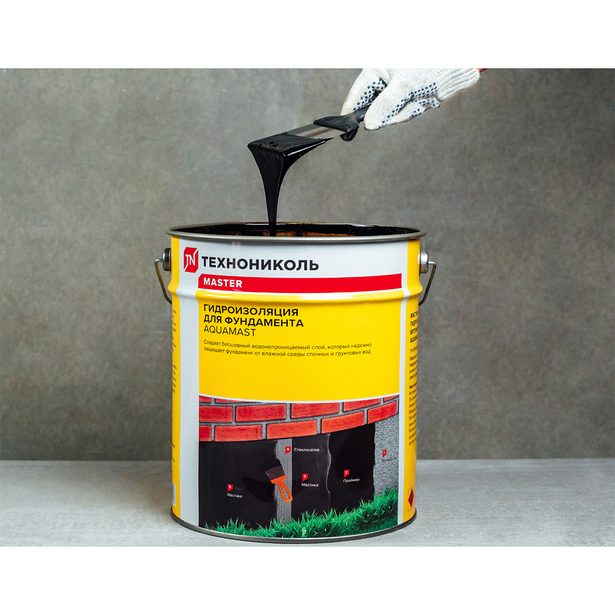 Мастика битумная "aquamast" для фундамента  3 кг (1/4) "технониколь"