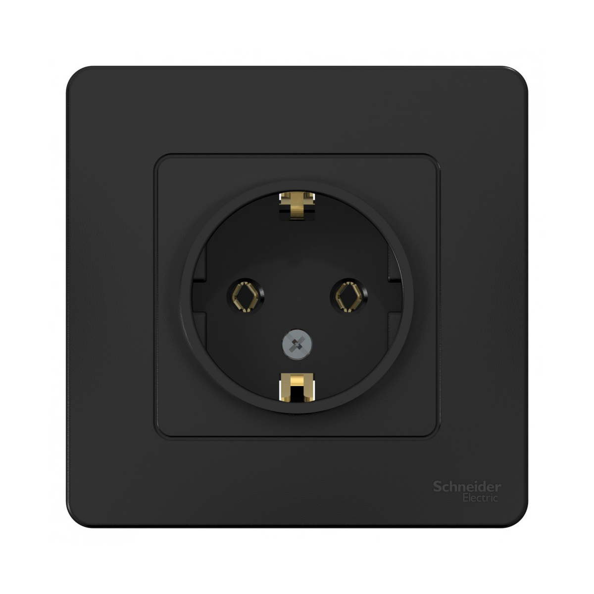Розетка "blanca" 1 местн. с заземл. 16а, антрацит (1/10/20) "schneider"