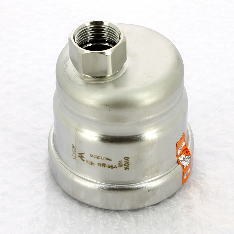 Заглушка пресс-В 76x3/4" с дренажным отверстием нержавеющая сталь Sanpress Inox VIEGA