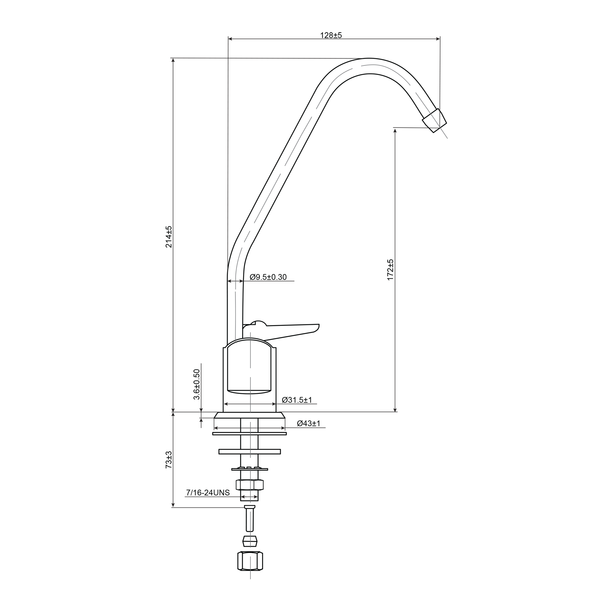Кран для чистой воды исполнение 1 ГЕЙЗЕР