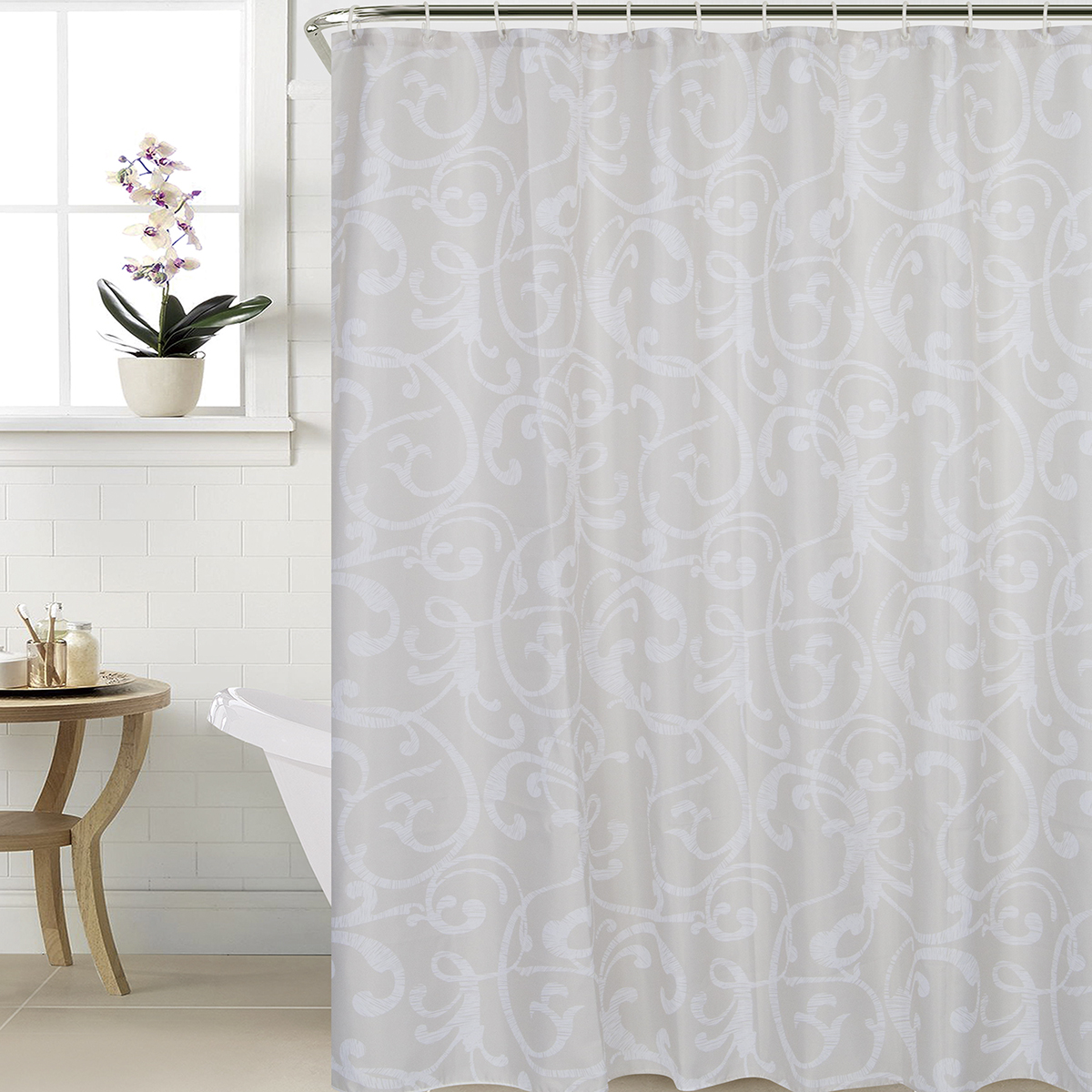 Штора для ванной 180*180 см (полиэстер) "retta" (1/20) "swensa" swc-90-82