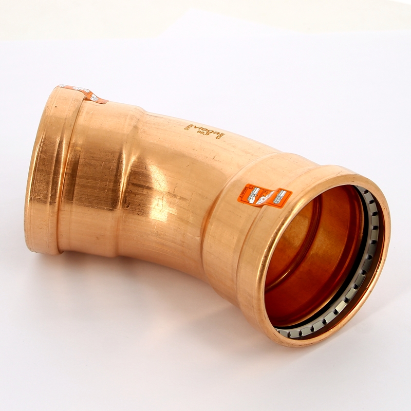 Угол пресс медный Profipress XL с SC-Contur VIEGA 88.9 45"