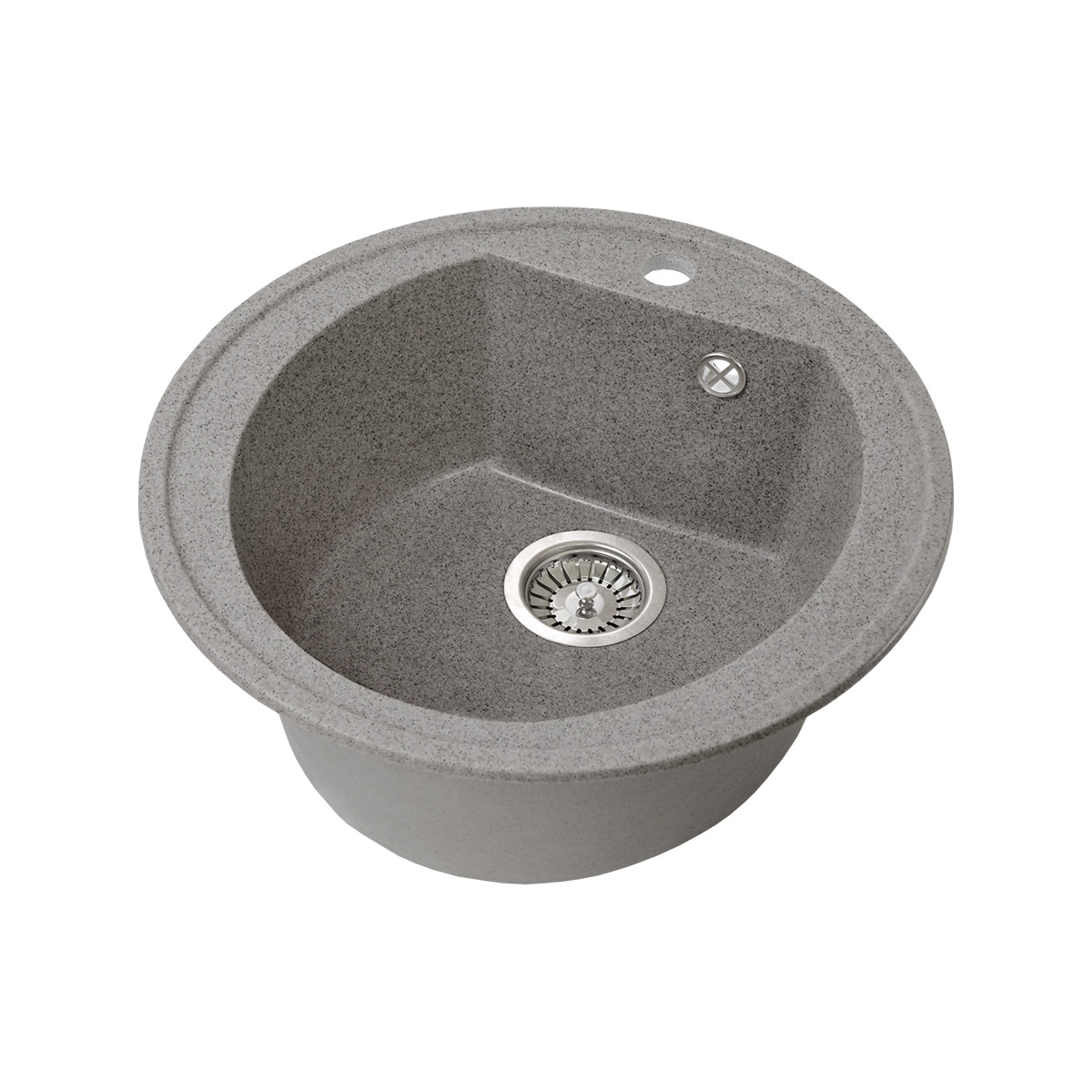 Мойка для кухни врезная искуств. камень gs-07-309 d-500 мм темно-серая "granstones"