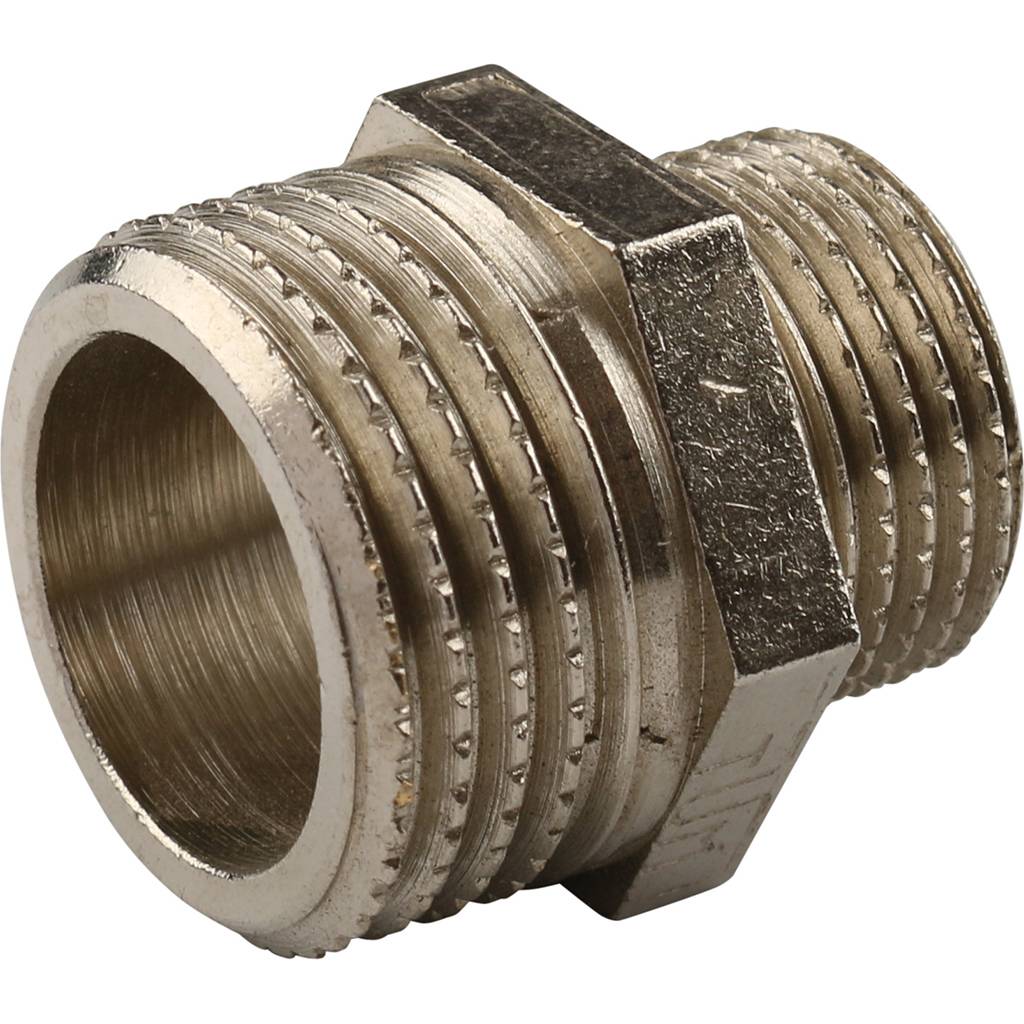 Ниппель резьбовой НР 3/4" x 1/2" никель TIEMME