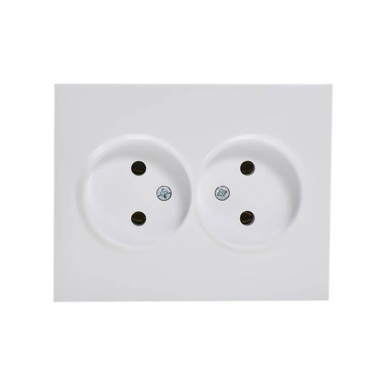 Розетка "karina" 2-х местн., белый (1/10/120) "lezard" 707-0200-128b