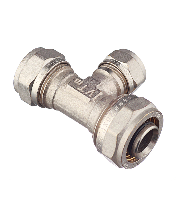 Тройник обжимной для металлополимерных труб 26 х 16 х 20 мм VALTEC