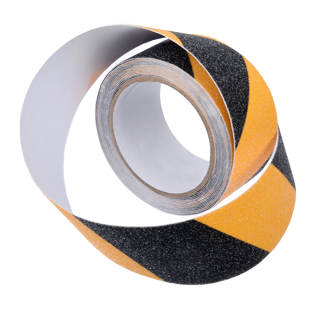 Лента клейкая противоскольз. 50 мм х 5 м черно-желтая (1/24) "vortex" 24160