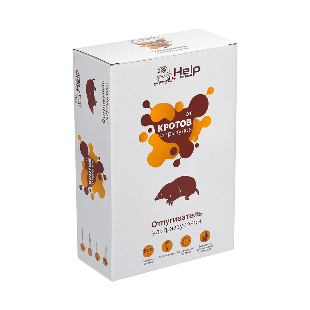 Отпугиватель кротов ультразвуковой с фонариком (на солнечной батарее) (1/12) "help" 80411